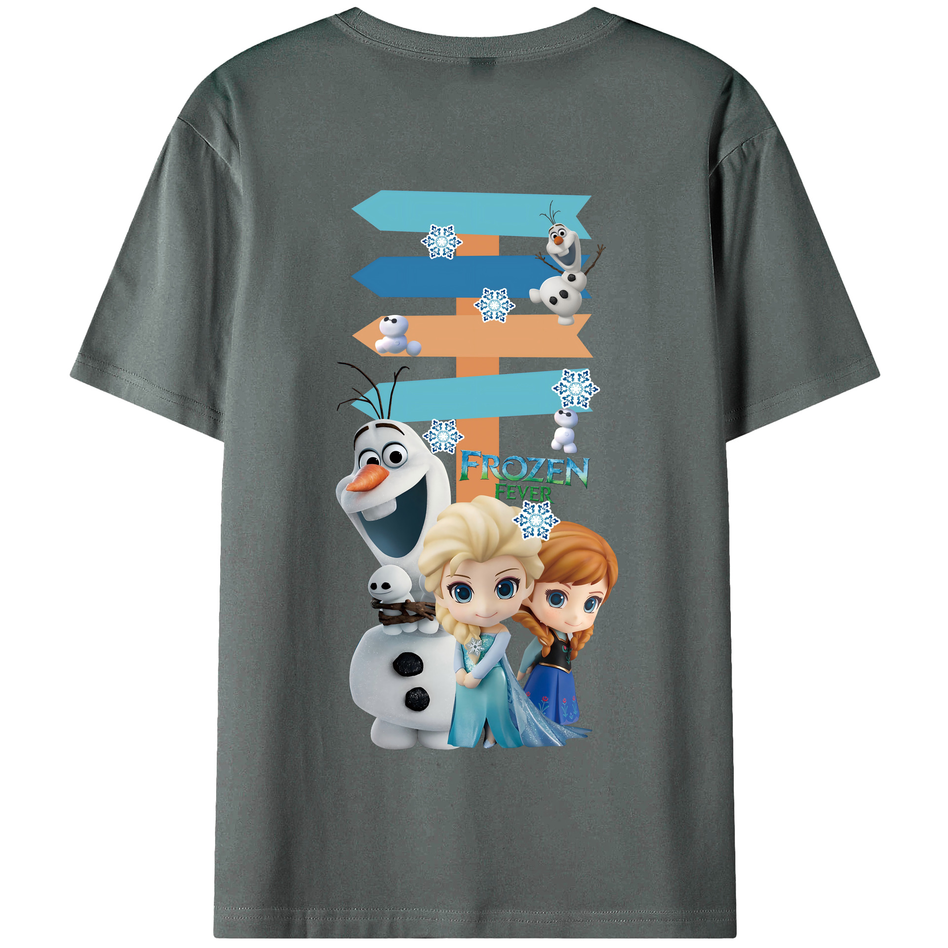 （画像用） アナと雪の女王 アンナ エルサ Frozen Anna Elsa 綿100％半袖Tシャツ（背面プリント）